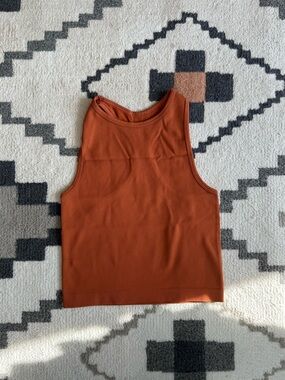 Free People Rust Orange Ribbed Tank Top